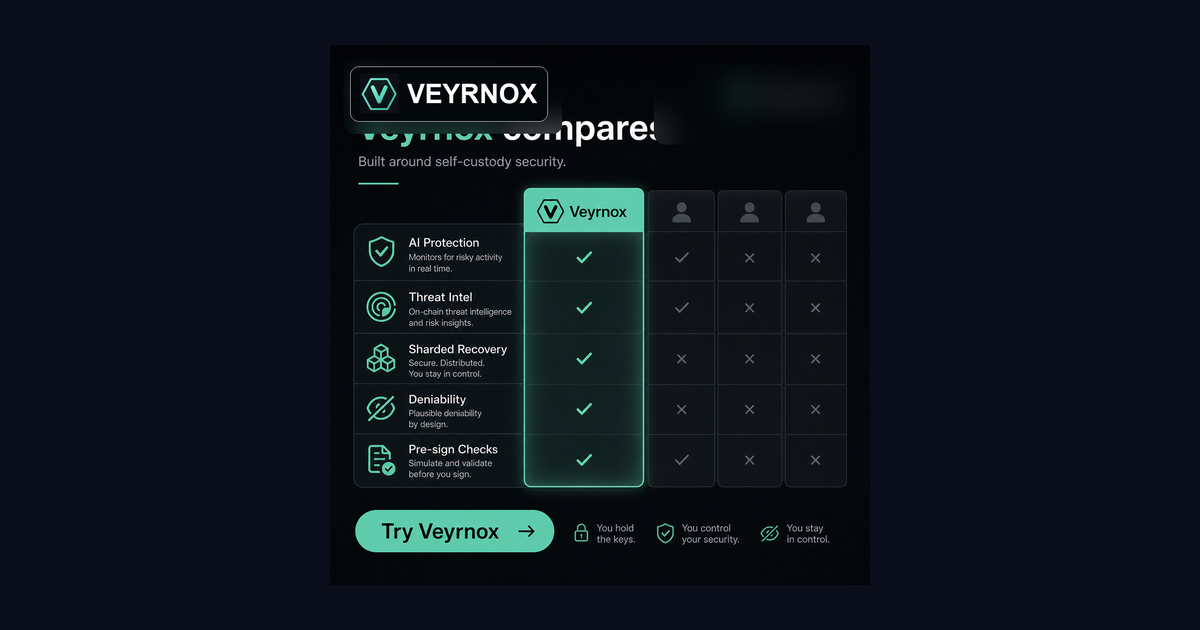 Trust Wallet alternative — Veyrnox iOS wallet with Coercion Resistance