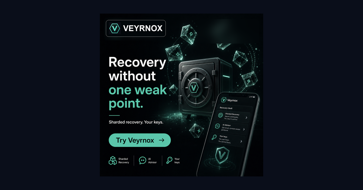 Zengo alternative — Veyrnox iOS wallet with Shamir sharding and Coercion Resistance
